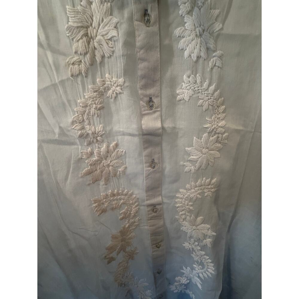 Rhea Embroidered Long Sleeve Cover Up Dress - See Description - Picture 5 of 8